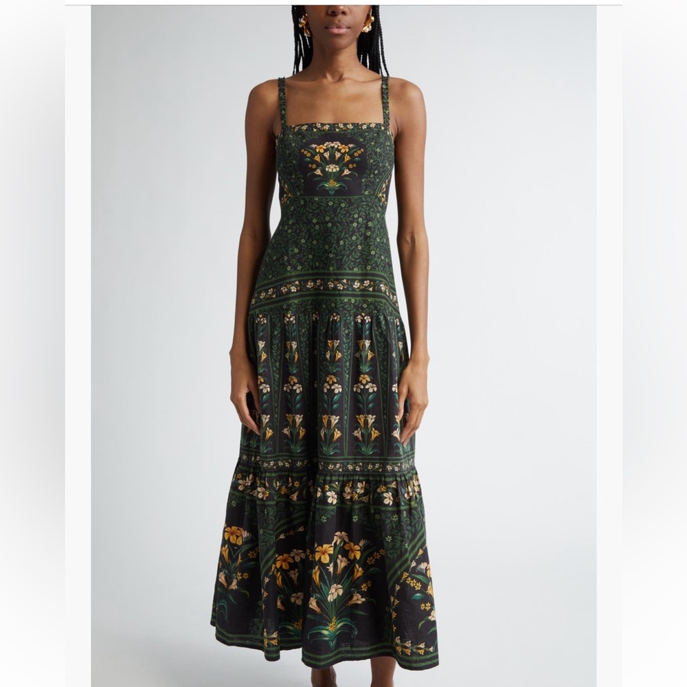 Farm Rio Flowers Arch Back Sleeveless Maxi Dress